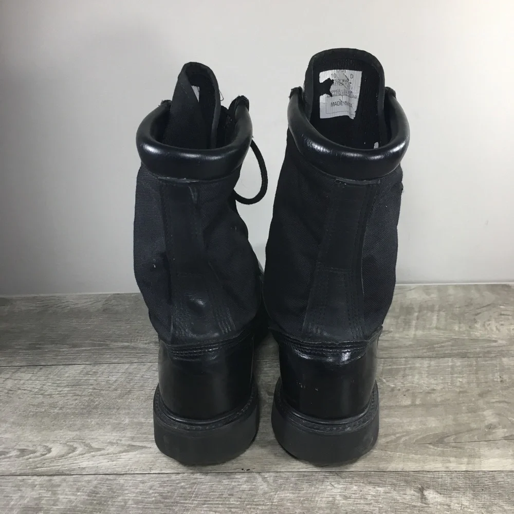 Men's Corcoran Combat Black Leather Tactical Jump Cap Toe Lace Up Boots Size 10